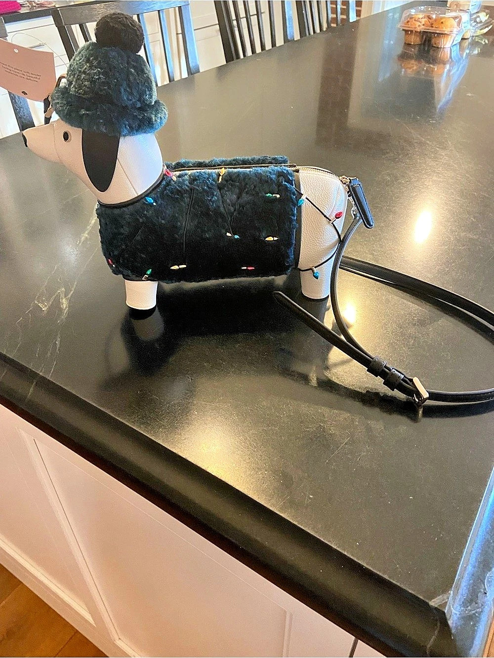 Kate Spade Claude Dachshund Crossbody Bag Black & White - Picture 2 of 5